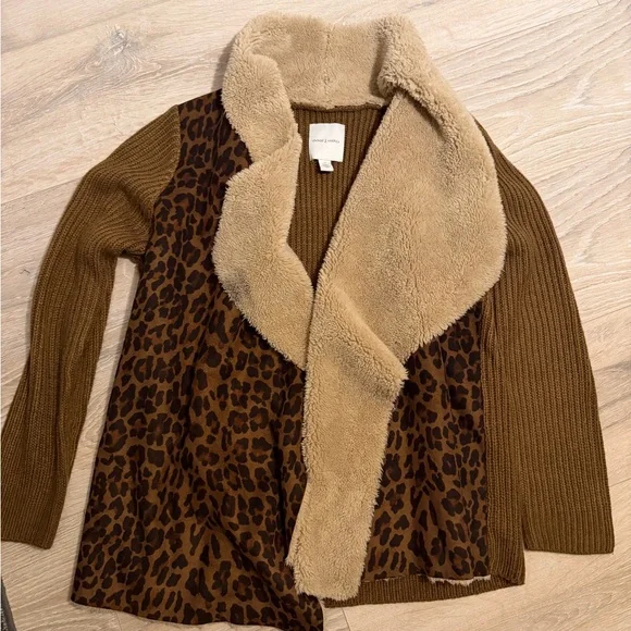 Vintage America Cream and Brown Leopard Cardigan - Picture 3 of 5